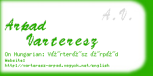 arpad varteresz business card